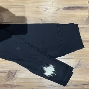 Lululemon Athletica Black Leggings with White Graphic